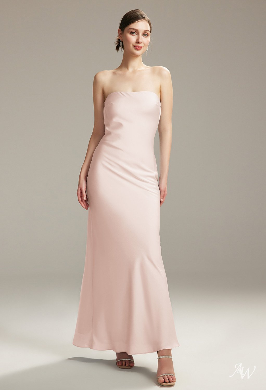 AW Fogbow Apricot Satin Charmeuse Bridesmaid Dresses image6